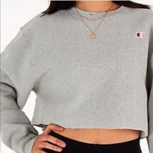 Cropped gray champion sweatshirt size med.